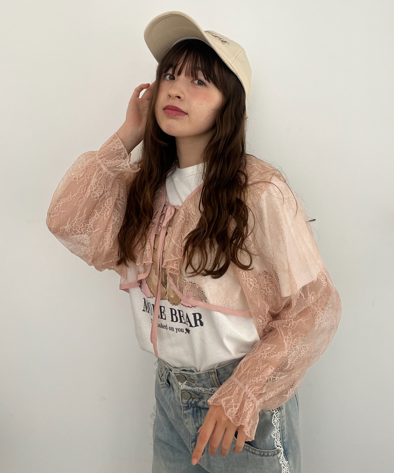 バックリボン刺しゅうロゴCAP 詳細画像 ベージュ 7