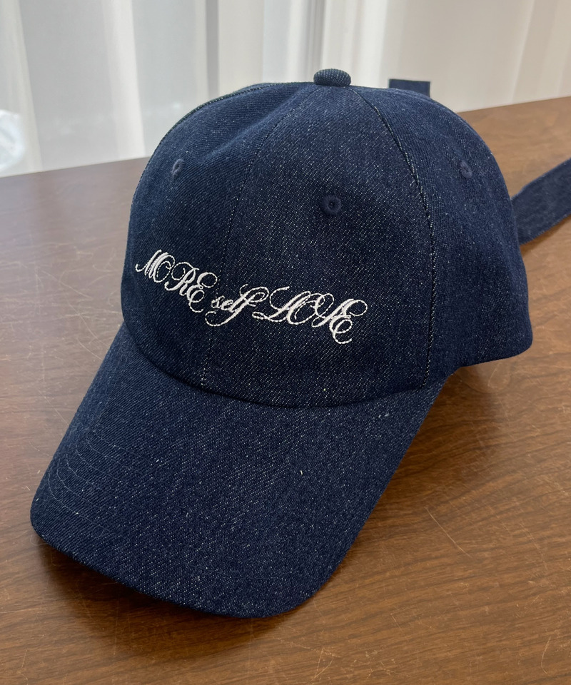 バックリボン刺しゅうロゴCAP 詳細画像 デニムブルー 1