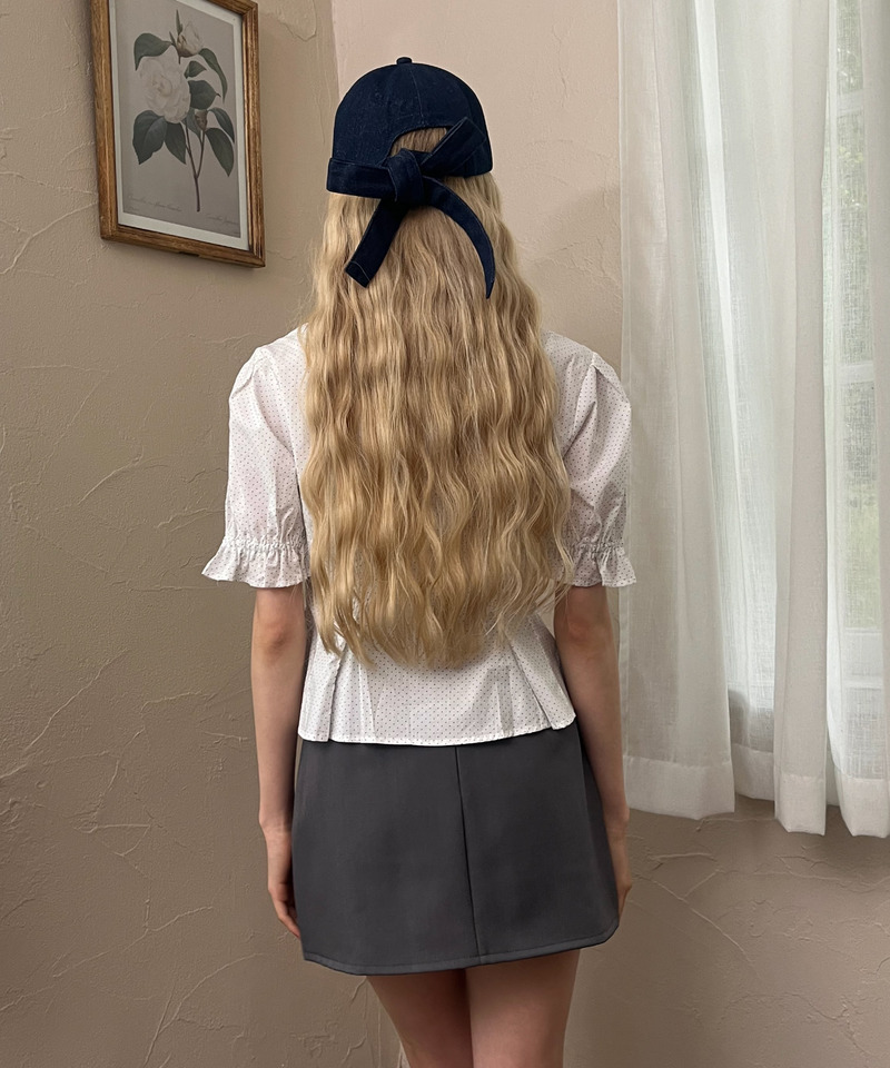 バックリボン刺しゅうロゴCAP 詳細画像 デニムブルー 14