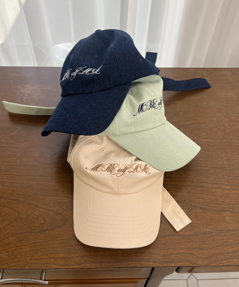バックリボン刺しゅうロゴCAP 詳細画像 デニムブルー 2