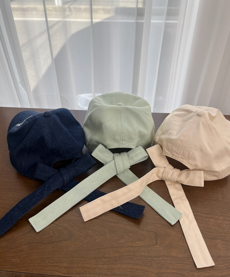 バックリボン刺しゅうロゴCAP 詳細画像 デニムブルー 21