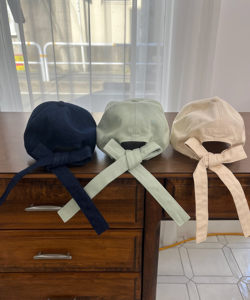バックリボン刺しゅうロゴCAP 詳細画像 デニムブルー 3