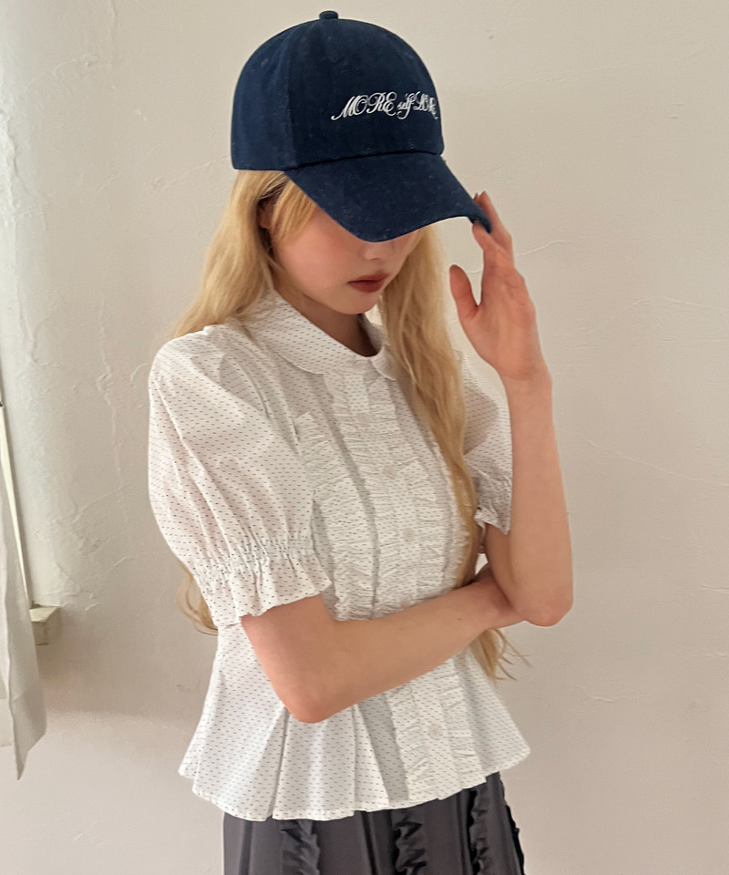 バックリボン刺しゅうロゴCAP 詳細画像 デニムブルー 5