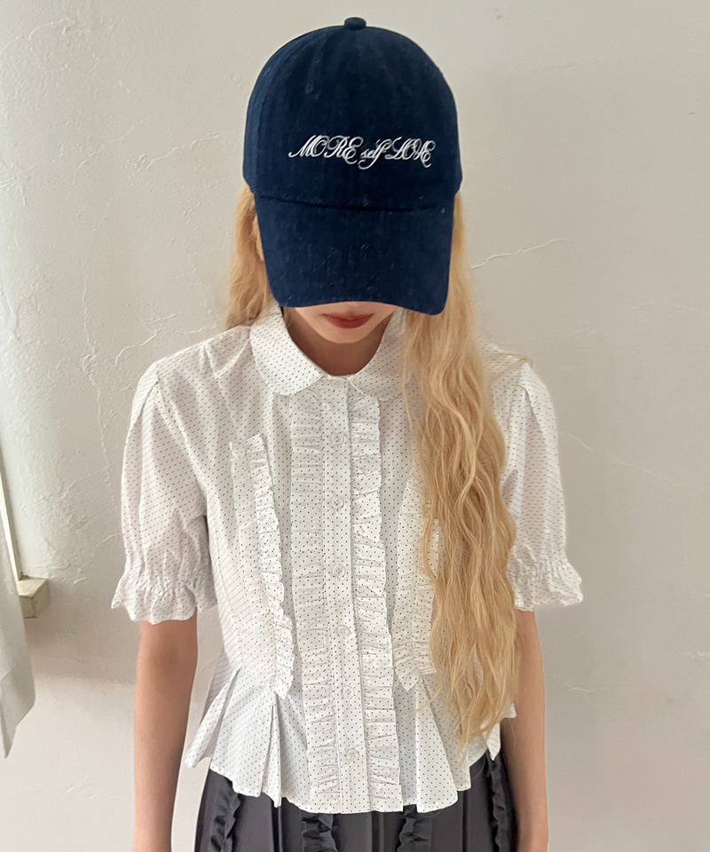 バックリボン刺しゅうロゴCAP 詳細画像 デニムブルー 6