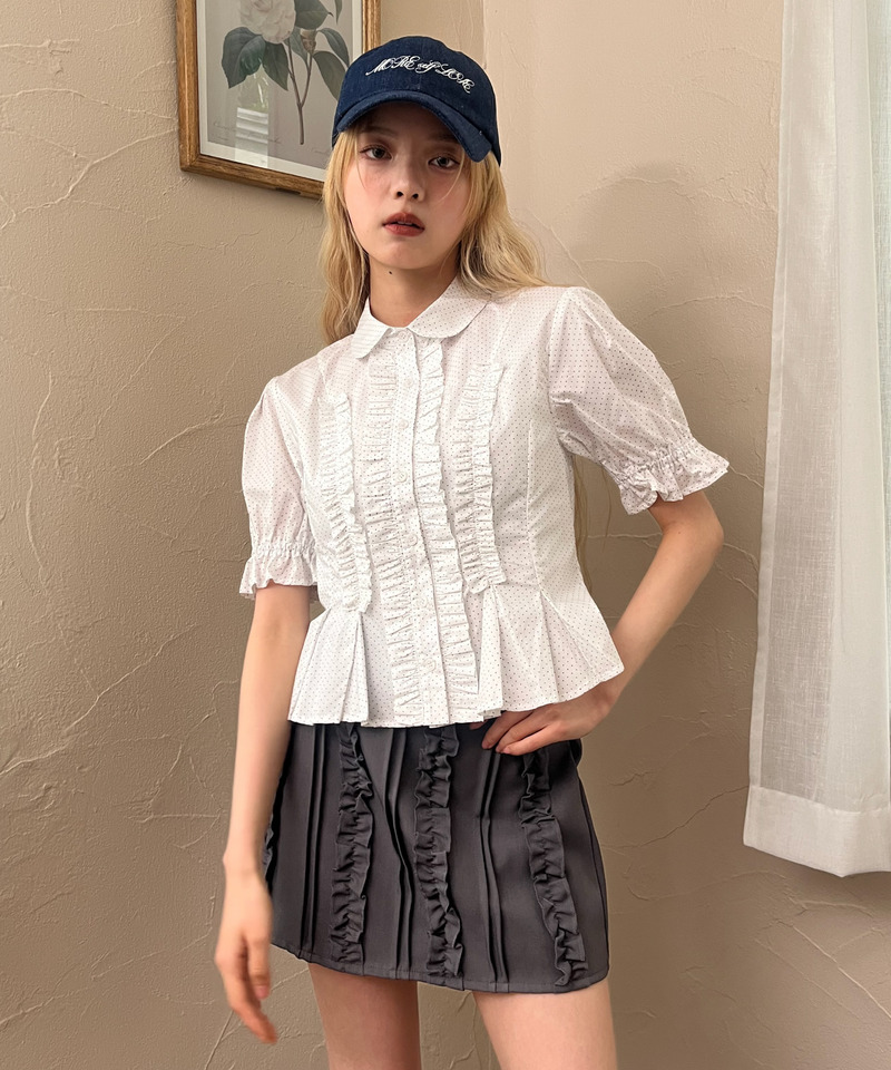 ボリュームフリルブラウス 詳細画像 オフホワイト 19