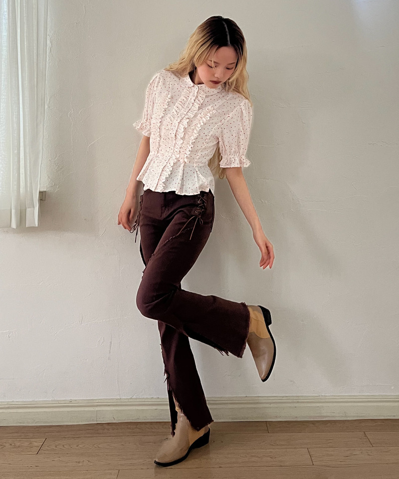 ボリュームフリルブラウス 詳細画像 オフホワイト系 13