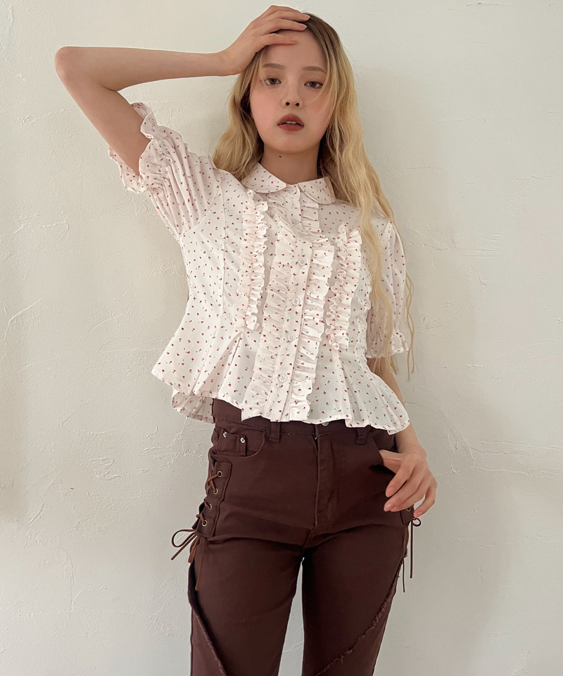 ボリュームフリルブラウス 詳細画像 オフホワイト系 9