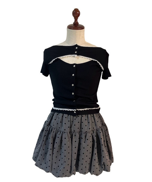 【＠onefive MOMO＆SOYO 様 着用】オープンカットトップス 詳細画像