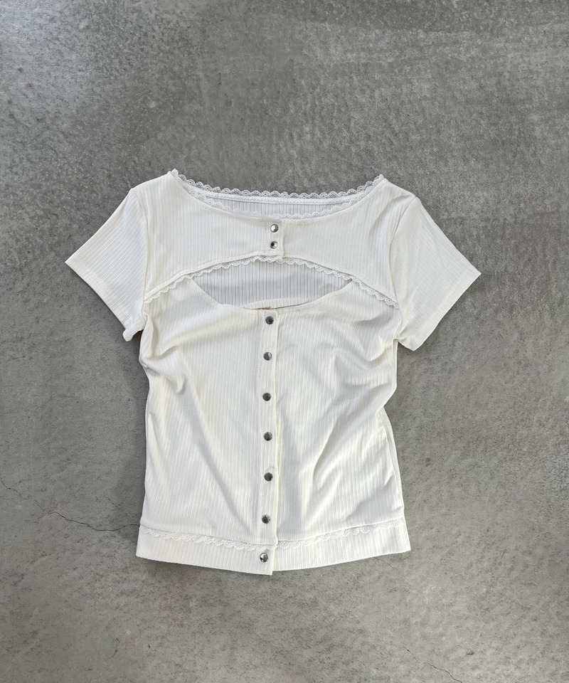 【＠onefive MOMO＆SOYO 様 着用】オープンカットトップス 詳細画像 オフホワイト 10