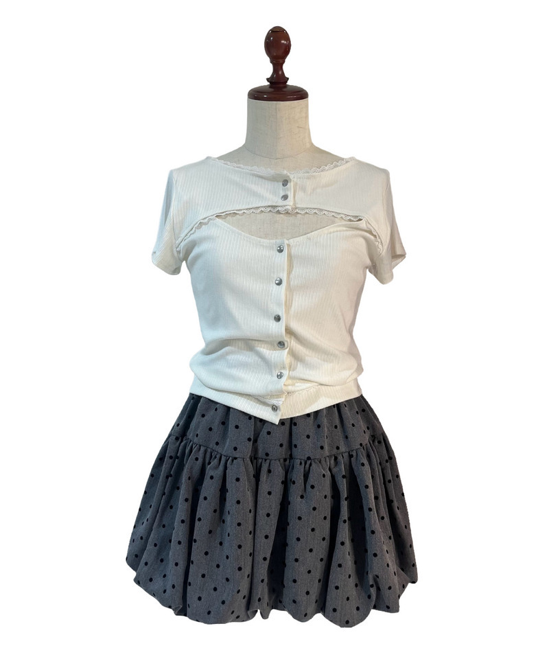 【＠onefive MOMO＆SOYO 様 着用】オープンカットトップス 詳細画像 オフホワイト 9