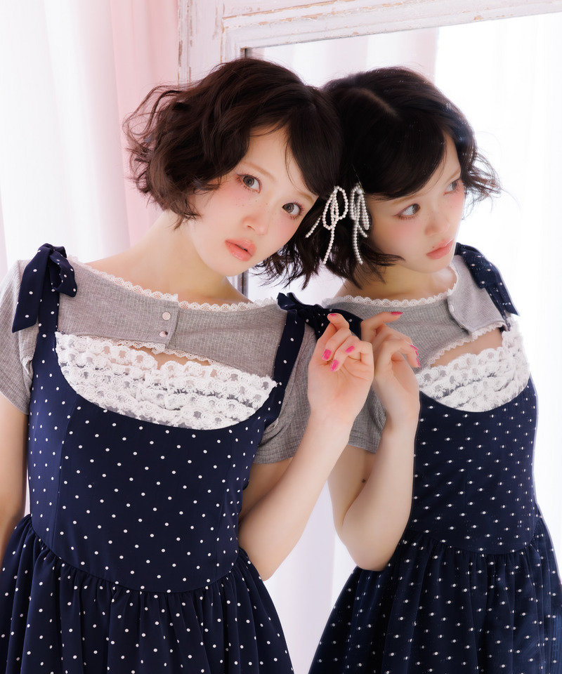 【＠onefive MOMO＆SOYO 様 着用】オープンカットトップス 詳細画像 グレー 1