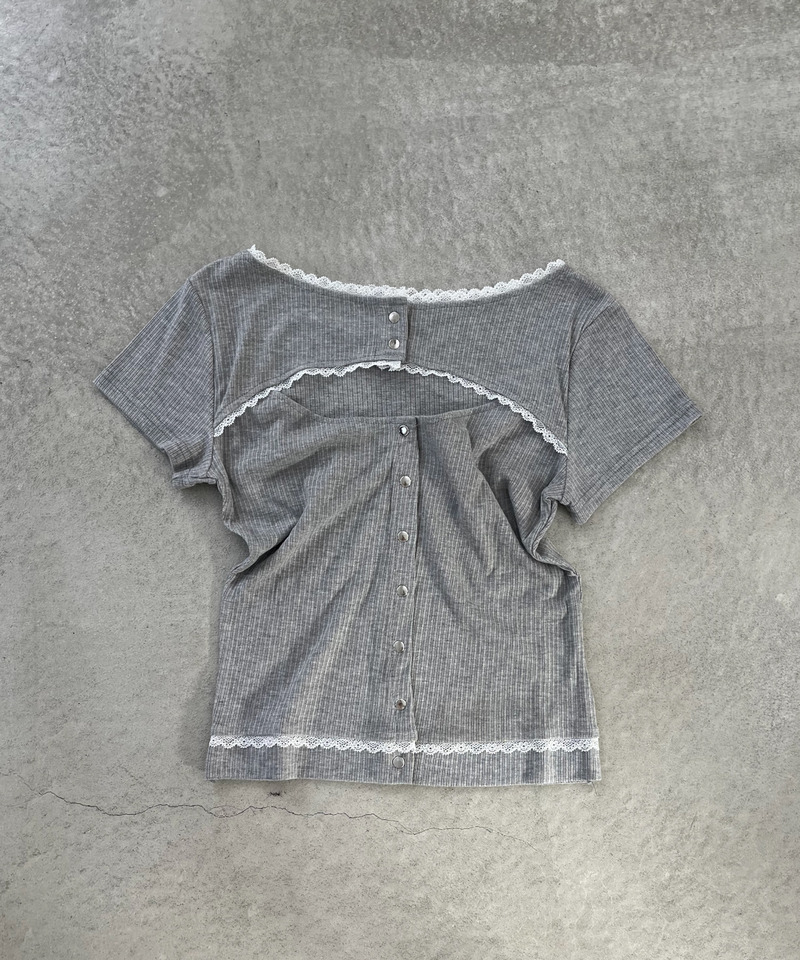 【＠onefive MOMO＆SOYO 様 着用】オープンカットトップス 詳細画像 グレー 10