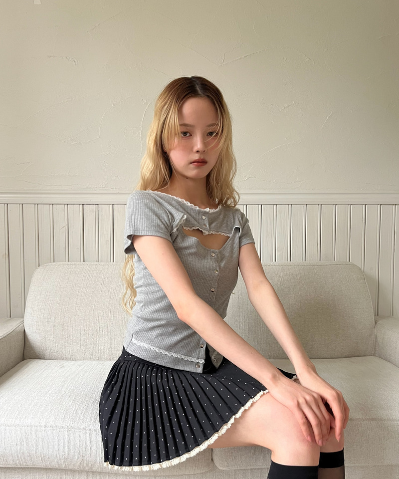 オープンカットトップス 詳細画像 グレー 12