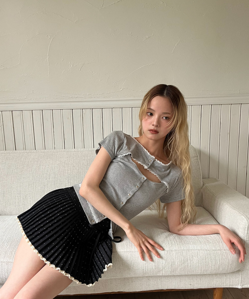 オープンカットトップス 詳細画像 グレー 15