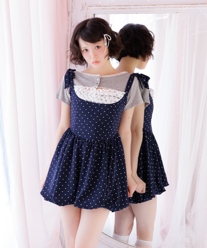 【＠onefive MOMO＆SOYO 様 着用】オープンカットトップス 詳細画像 グレー 5