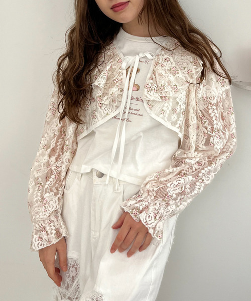レースフリルカーディガン 詳細画像