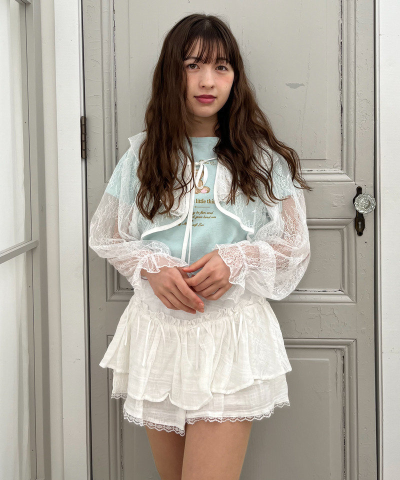 レースフリルカーディガン 詳細画像 オフホワイト 7