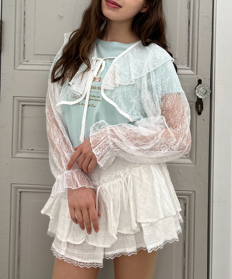 レースフリルカーディガン 詳細画像 オフホワイト 9