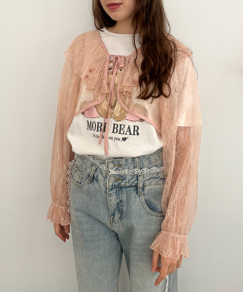 レースフリルカーディガン 詳細画像 ピンク 15