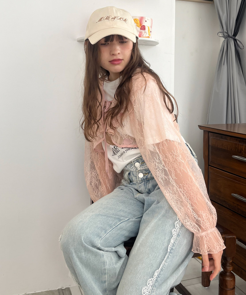 レースフリルカーディガン 詳細画像 ピンク 20