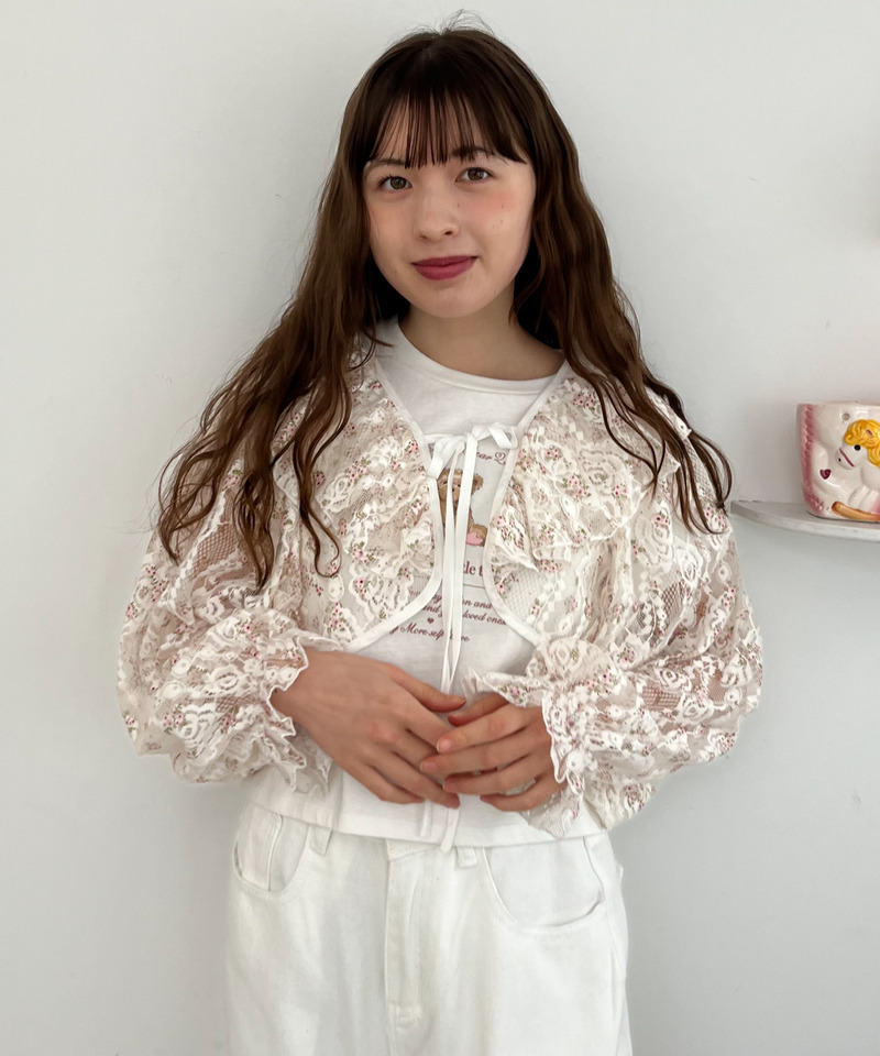 レースフリルカーディガン 詳細画像 オフホワイト系 3