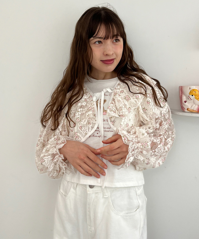 レースフリルカーディガン 詳細画像 オフホワイト系 4