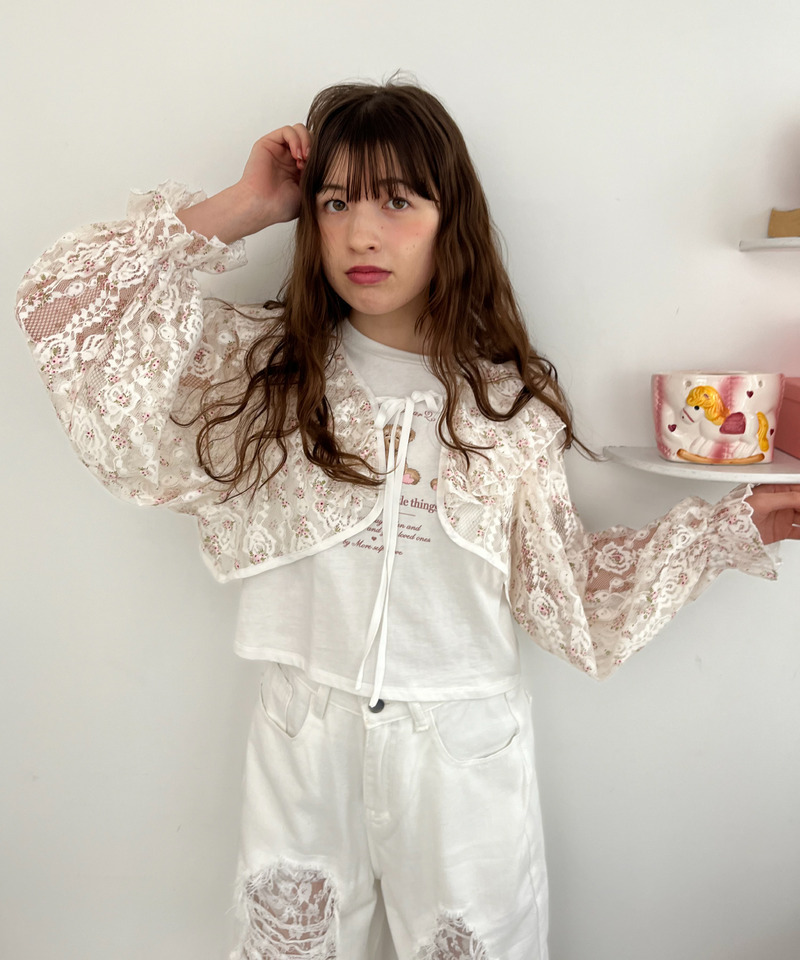 レースフリルカーディガン 詳細画像 オフホワイト系 7