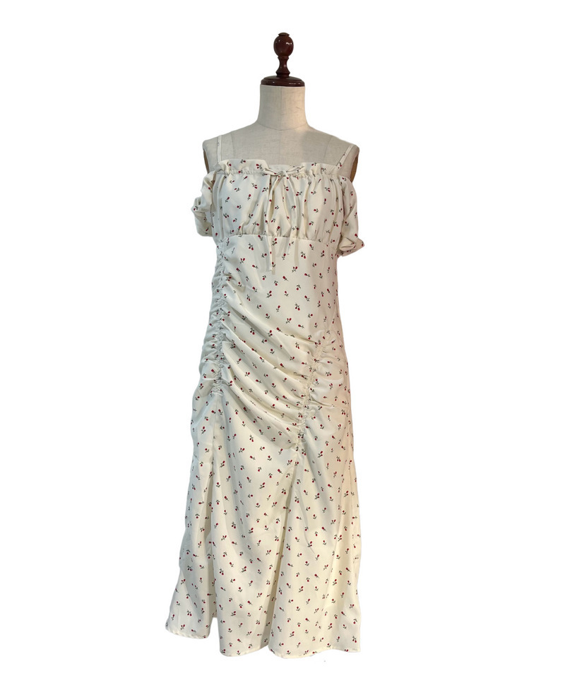 【＠onefive MOMO様 着用】ギャザーワンピース 詳細画像 オフホワイト 5