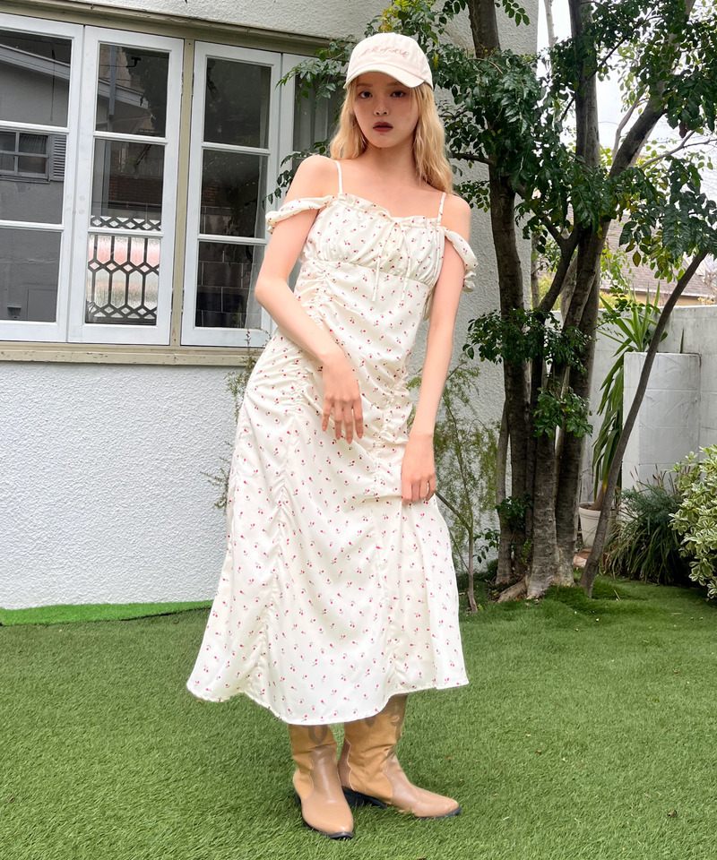 ギャザーワンピース 詳細画像 オフホワイト 9