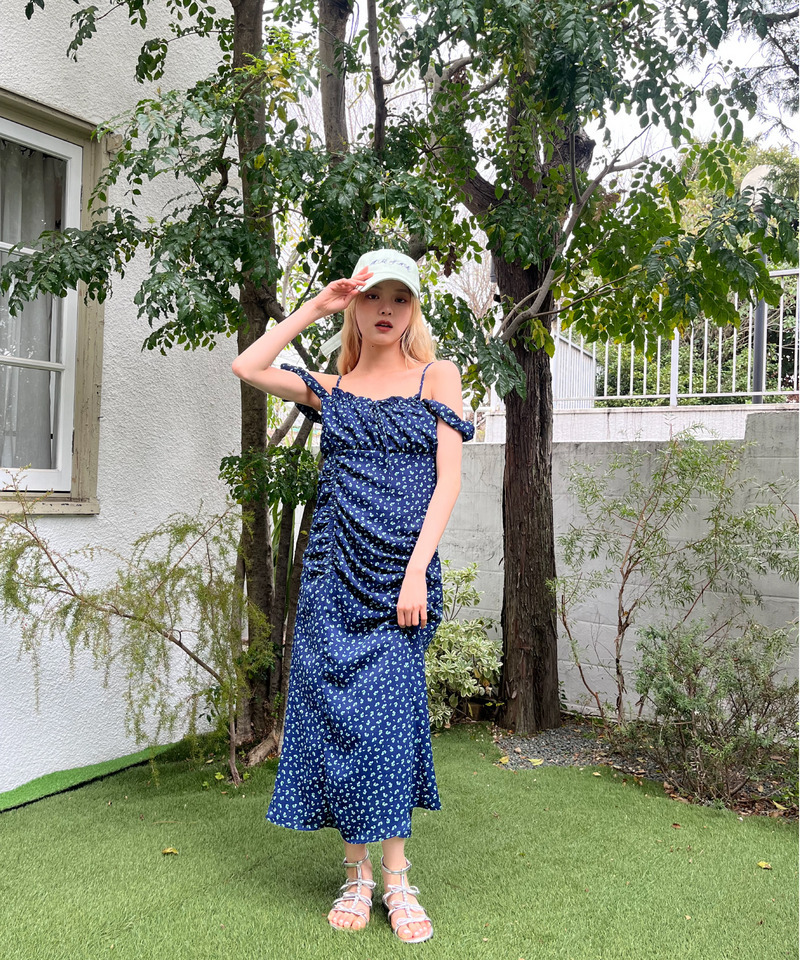 ギャザーワンピース 詳細画像 ネイビー 18