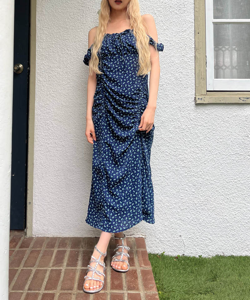 ギャザーワンピース 詳細画像 ネイビー 5