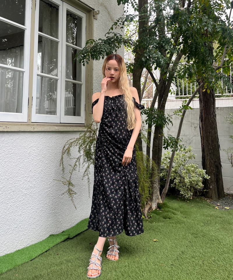 ギャザーワンピース 詳細画像 ブラック 11