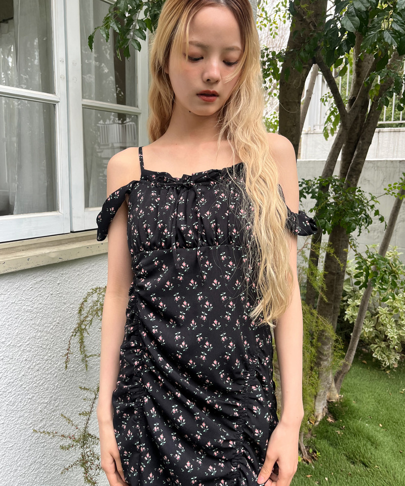 ギャザーワンピース 詳細画像 ブラック 13