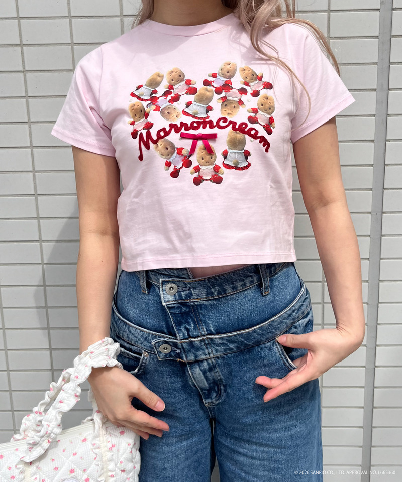 【MARRONCREAM】HEART TEE  詳細画像 ピンク 2
