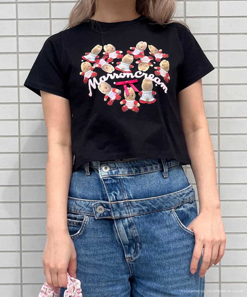 【MARRONCREAM】HEART TEE  詳細画像 ブラック 1