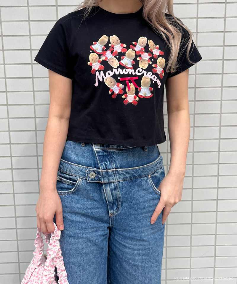 【MARRONCREAM】HEART TEE  詳細画像 ブラック 3