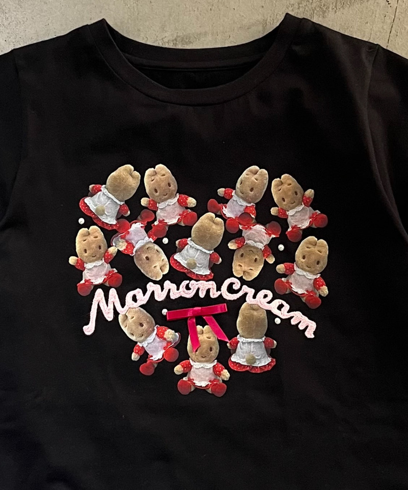 【MARRONCREAM】HEART TEE  詳細画像 ブラック 9