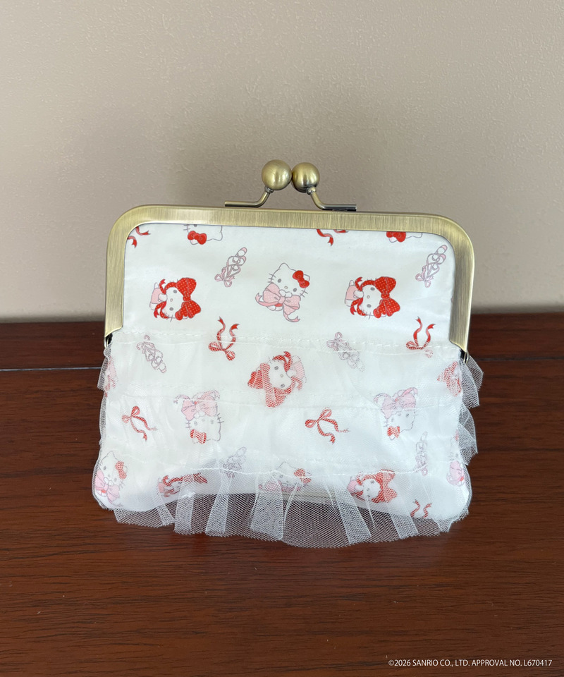 Balletcore【HELLO KITTY】LACEUP  POUCH 詳細画像 オフホワイト 5