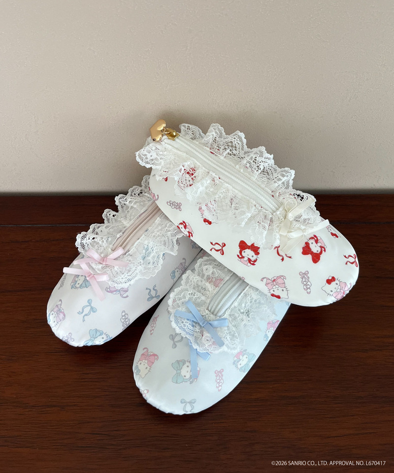 Balletcore【HELLO KITTY】SHOES  POUCH 詳細画像 オフホワイト 5