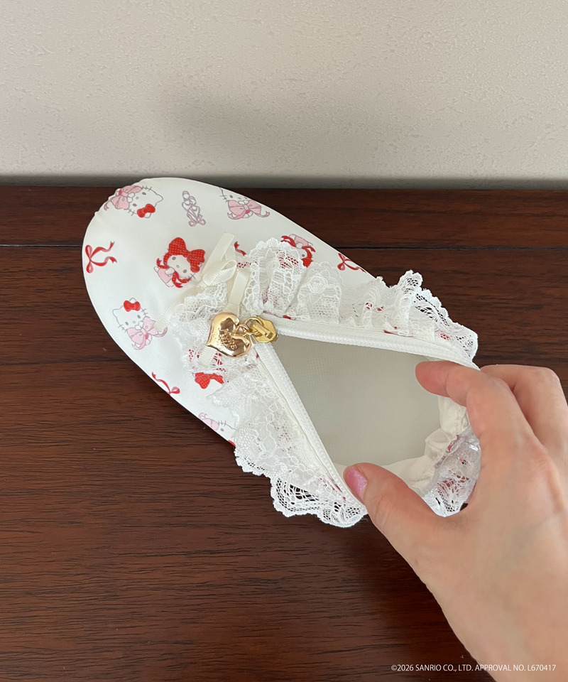 Balletcore【HELLO KITTY】SHOES  POUCH 詳細画像 オフホワイト 7
