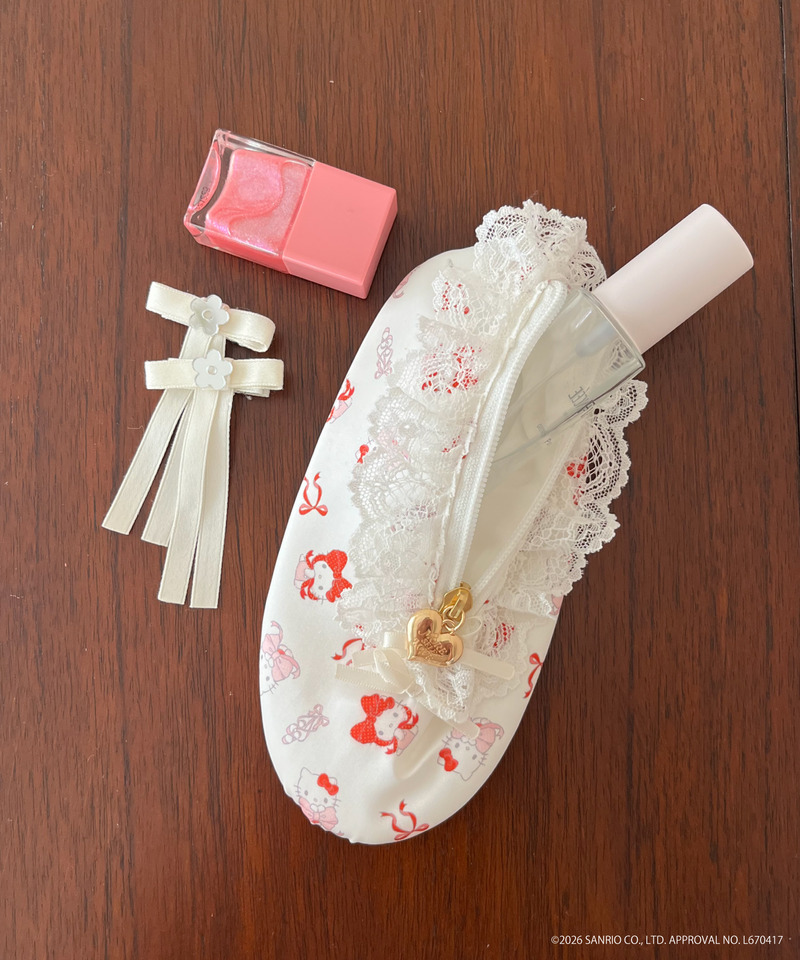 Balletcore【HELLO KITTY】SHOES  POUCH 詳細画像 オフホワイト 9