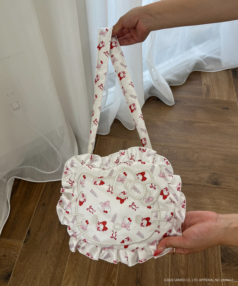 Balletcore【HELLO KITTY】FACE DESIGN TOTE BAG 詳細画像 オフホワイト 10
