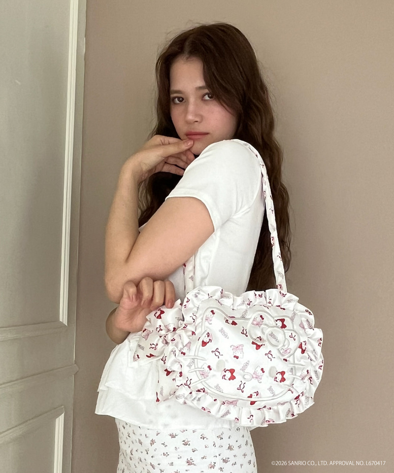 Balletcore【HELLO KITTY】FACE DESIGN TOTE BAG 詳細画像 オフホワイト 2