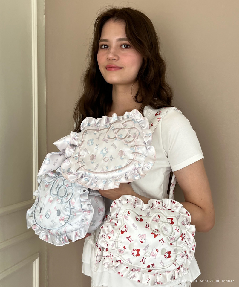 Balletcore【HELLO KITTY】FACE DESIGN TOTE BAG 詳細画像 オフホワイト 9