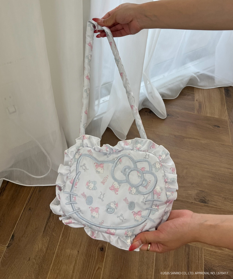 Balletcore【HELLO KITTY】FACE DESIGN TOTE BAG 詳細画像 ブルー 10