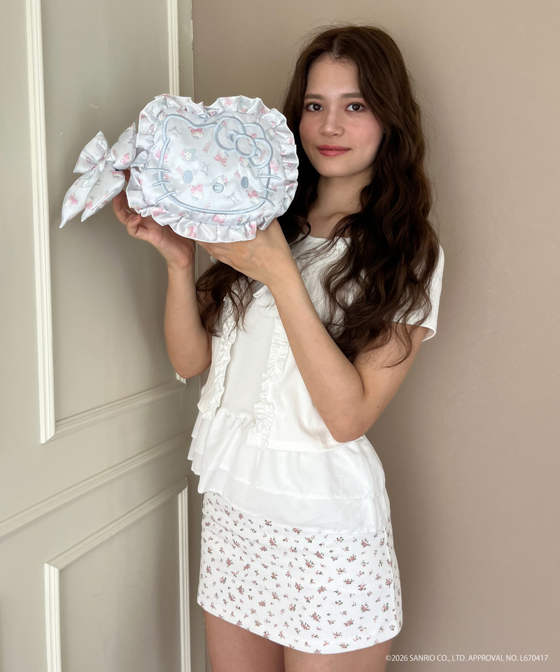 Balletcore【HELLO KITTY】FACE DESIGN TOTE BAG 詳細画像 ブルー 7