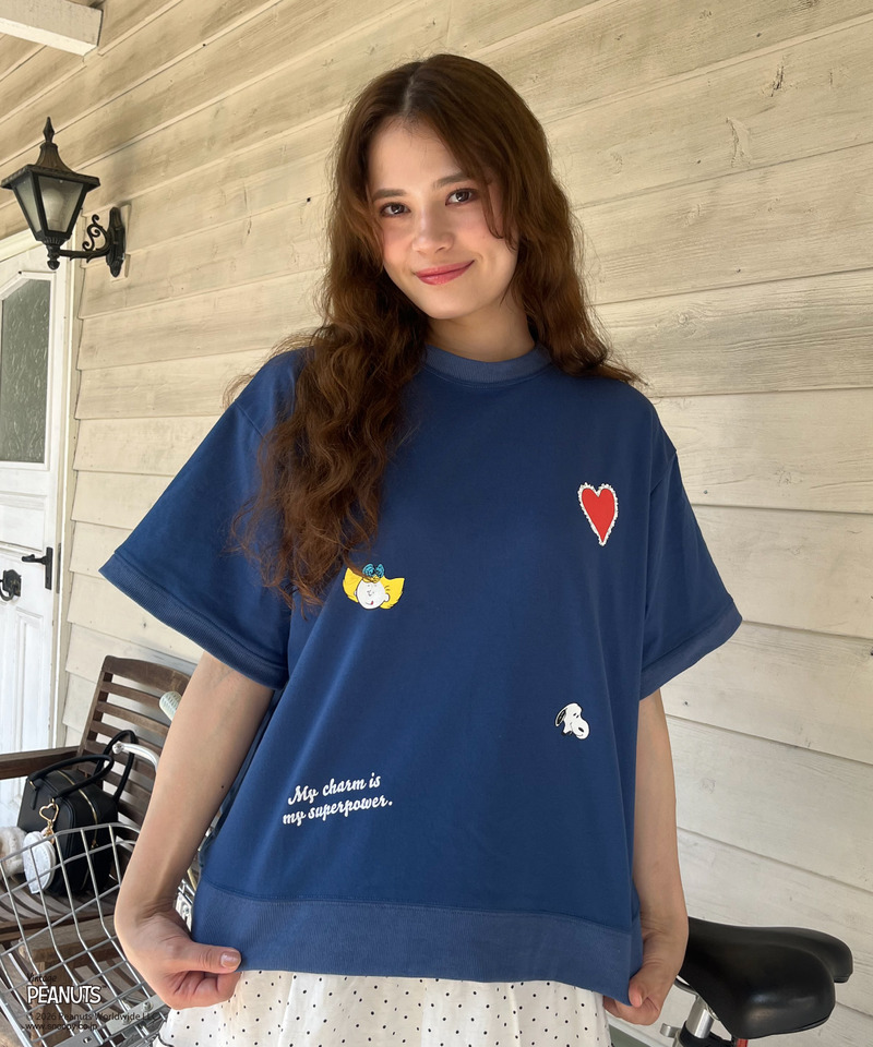 【PEANUT】アップリケTシャツ 詳細画像 ネイビー 9