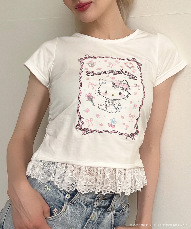 【CHARMMY KITTY】RIBBON TEE 詳細画像 オフホワイト 2