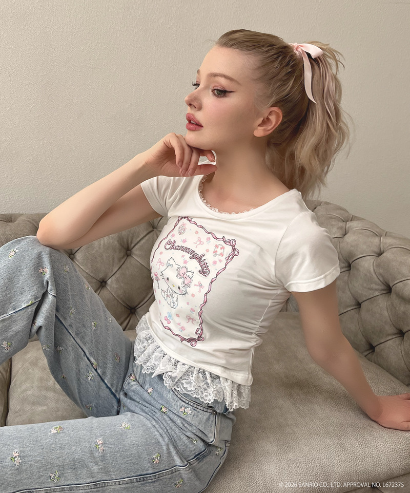 【CHARMMY KITTY】RIBBON TEE 詳細画像 オフホワイト 8