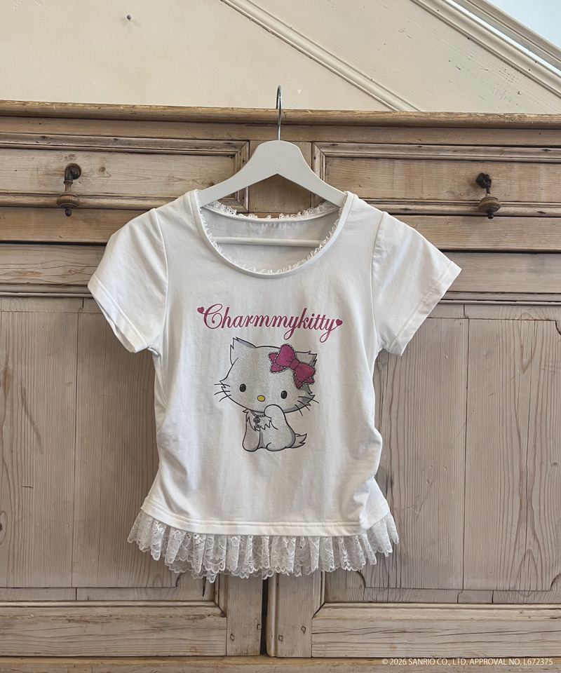 【CHARMMY KITTY】GLITTER TEE 詳細画像 オフホワイト 12